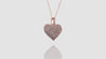 14K Rose Gold Diamond Dome Heart Pendant