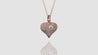 14K Rose Gold Diamond Sharp Edged Dome Heart Pendant