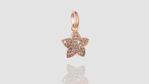14K Rose Gold Diamond Mini Charm Star Pendant