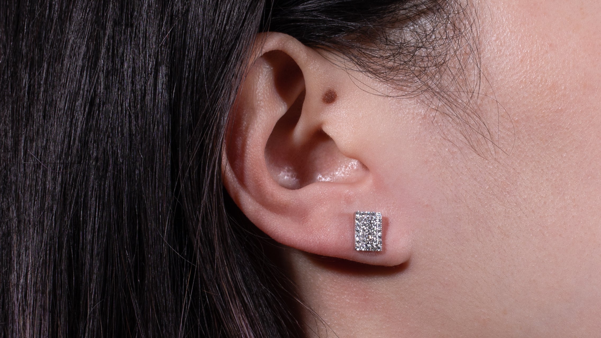 10K Yellow Gold Rectangle Diamond Earrings Kilani Jewellery Inc