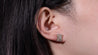 14K Rose Gold Rectangle Diamond Earrings