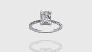 18K White Gold Radiant Cut Engagement Diamond Ring