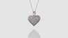 14K White Gold Diamond Dome Heart Pendant