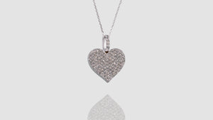 14K White Gold Flat Heart Pendant