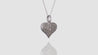 14K White Gold Diamond Sharp Edged Dome Heart Pendant