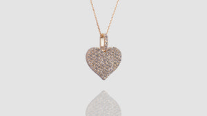 14K Yellow Gold Flat Heart Pendant