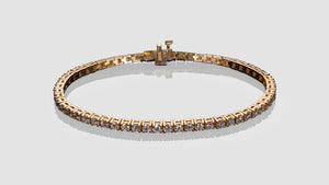 14K Yellow 4 Prong Tennis Diamond Bracelet