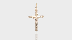 10K Yellow Gold 3D Crucifix Cross