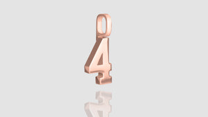 10K Rose Gold Numeric Mini Charm Pendant