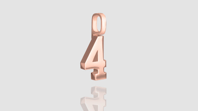 10K Rose Gold Numeric Mini Charm Pendant