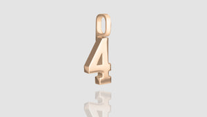 10K Yellow Gold Numeric Mini Charm Pendant