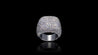 10K White Gold Round Edge Rectangle Diamond Ring