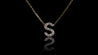 14K Yellow Gold Diamond Initial Charm Pendant
