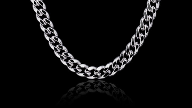 10K White Gold Leo Link Chain