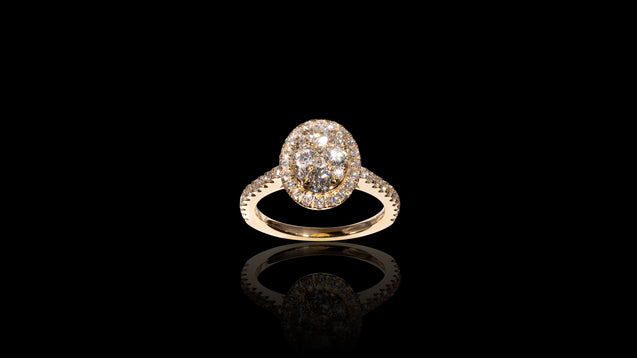 18K Yellow Gold Kilani Signature Oval Engagement Ring