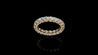 18K Yellow Gold U Shape Eternity Diamond Band Ring