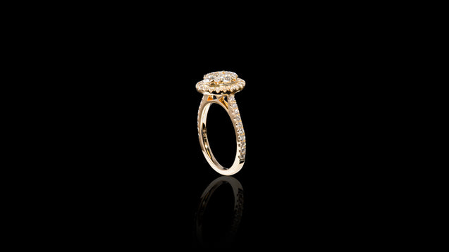 18K Yellow Gold Kilani Signature Oval Engagement Ring