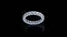 18K White Gold U Shape Eternity Diamond Band Ring