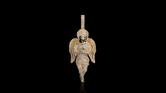 10K Yellow Gold Angel Diamond Pendant