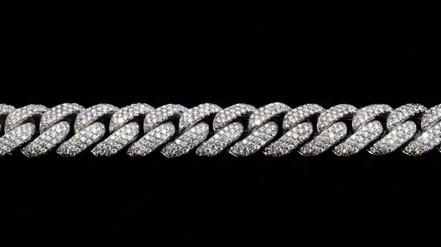 10K White Gold ToranoMAX™ Setting Diamond Cuban Link Chain