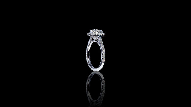 18K White Gold Kilani Signature Cushion Engagement Ring