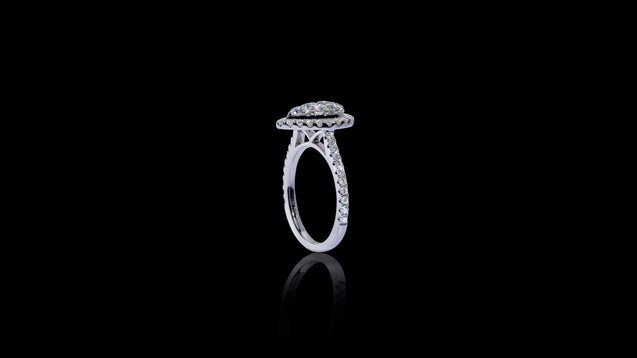 18K White Gold Kilani Signature Pear Engagement Ring