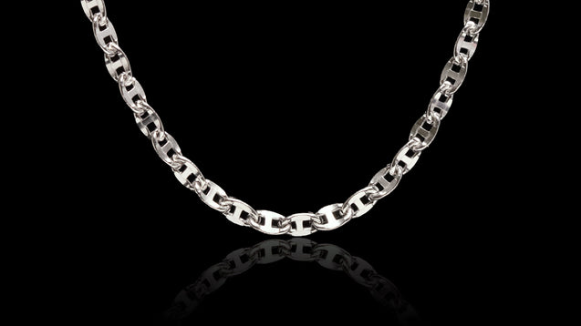 10K White Gold Ballerina Link Chain