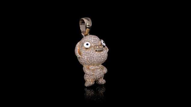 14K Yellow Gold Pig Chinese Zodiac Diamond Pendant