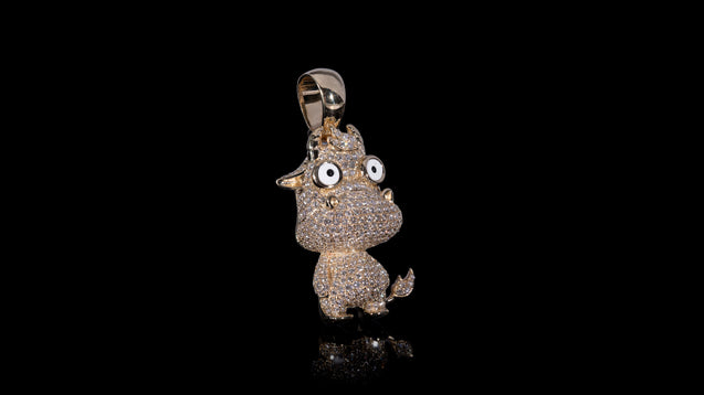 14K Yellow Gold Ox Chinese Zodiac Diamond Pendant