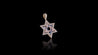 14K Tri-Color Gold Star of David Diamond Pendant