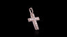 14K Rose Gold Layered Baguette Diamond Cross Pendant