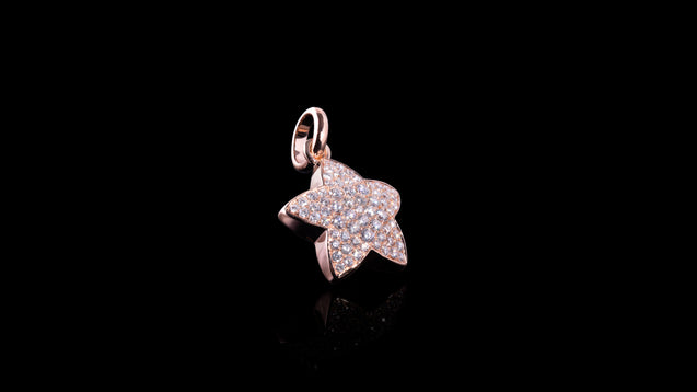 14K Rose Gold Diamond Mini Charm Star Pendant