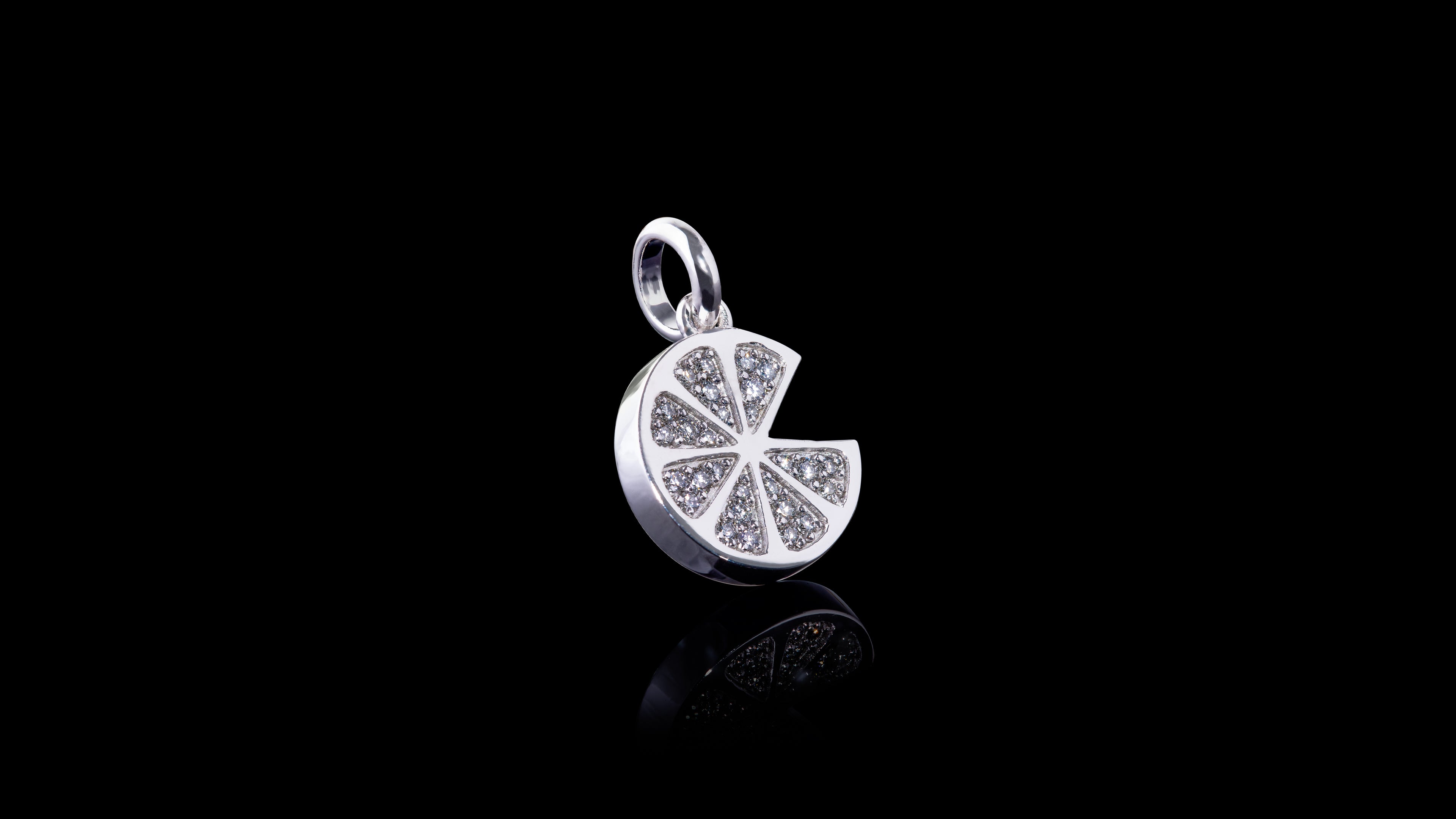 14K Rose Gold Diamond Mini Grapefruit Charm Pendant