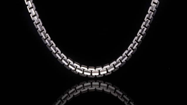 10K White Gold Ashor Link Chain