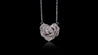 14K White Gold Diamond Rose Pendant