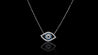 10K White Gold CZ Eye Chain Necklace