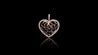 18K Rose Gold Rose In Heart Diamond Pendant