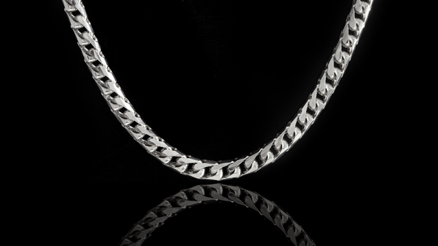 10K White Gold Basra Link Chain