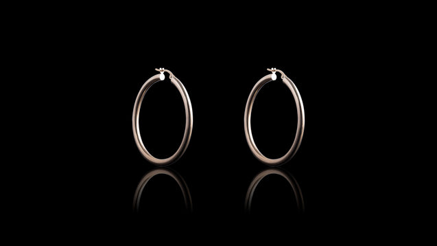 10K Yellow Gold Tube Style Hoops