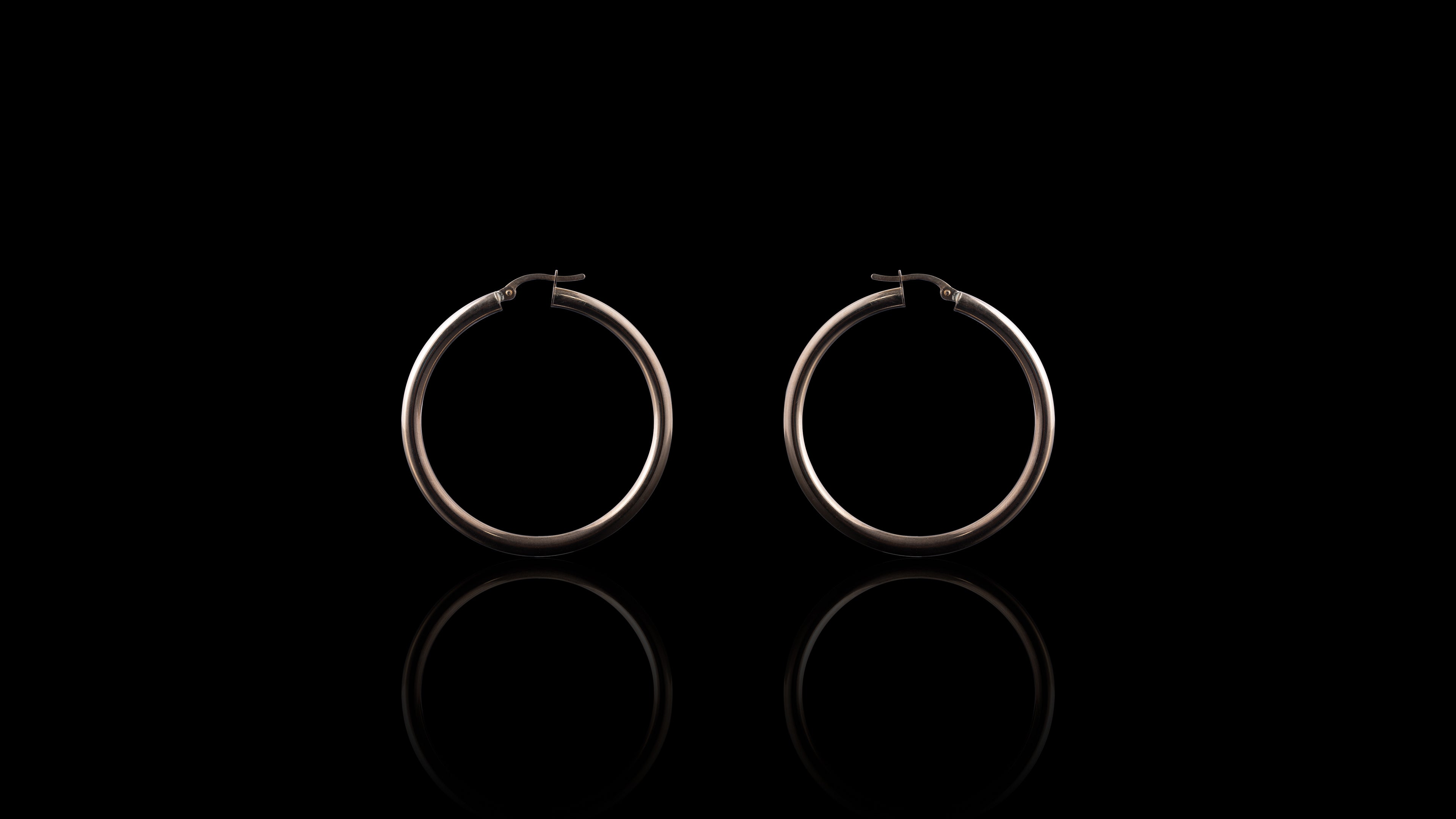 10K Yellow Gold Tube Style Hoops