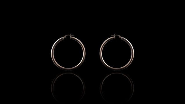10K Yellow Gold Tube Style Hoops