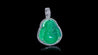 14K White Gold Green Jade Diamond Pendant