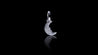 14K White Gold Crescent Moon Charm Diamond Pendant
