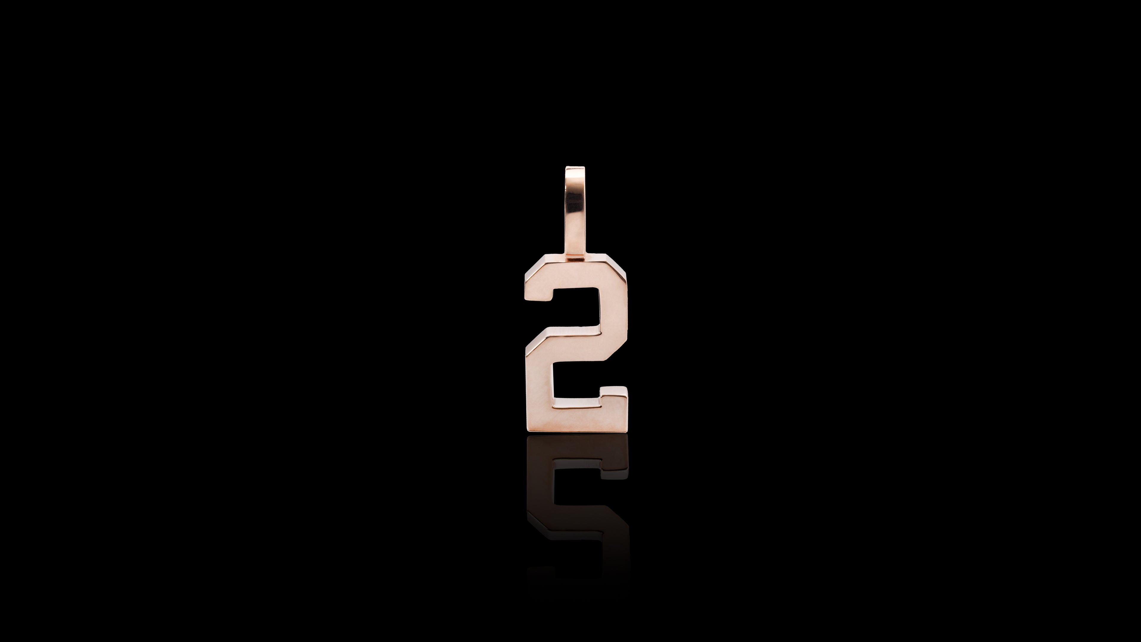 10K Gold Numeric Mini Charm Pendant