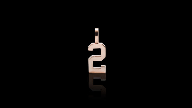10K Rose Gold Numeric Mini Charm Pendant