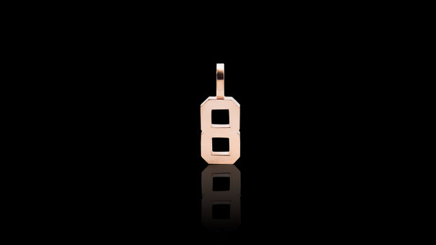 10K Rose Gold Numeric Mini Charm Pendant
