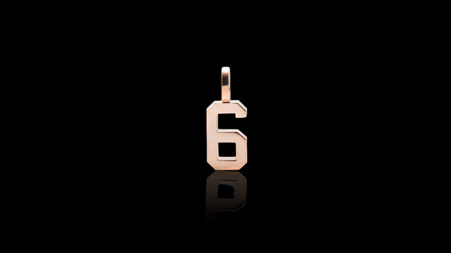 10K Rose Gold Numeric Mini Charm Pendant
