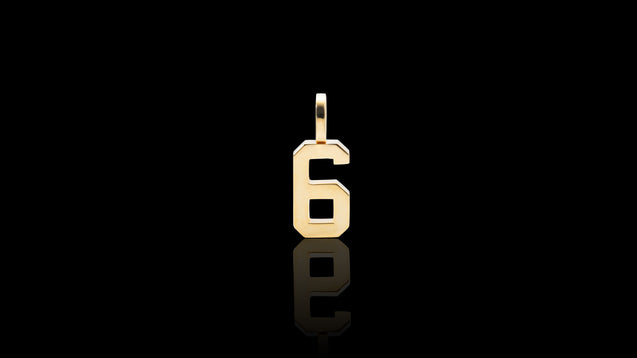 10K Yellow Gold Numeric Mini Charm Pendant