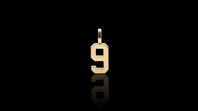 10K Yellow Gold Numeric Mini Charm Pendant