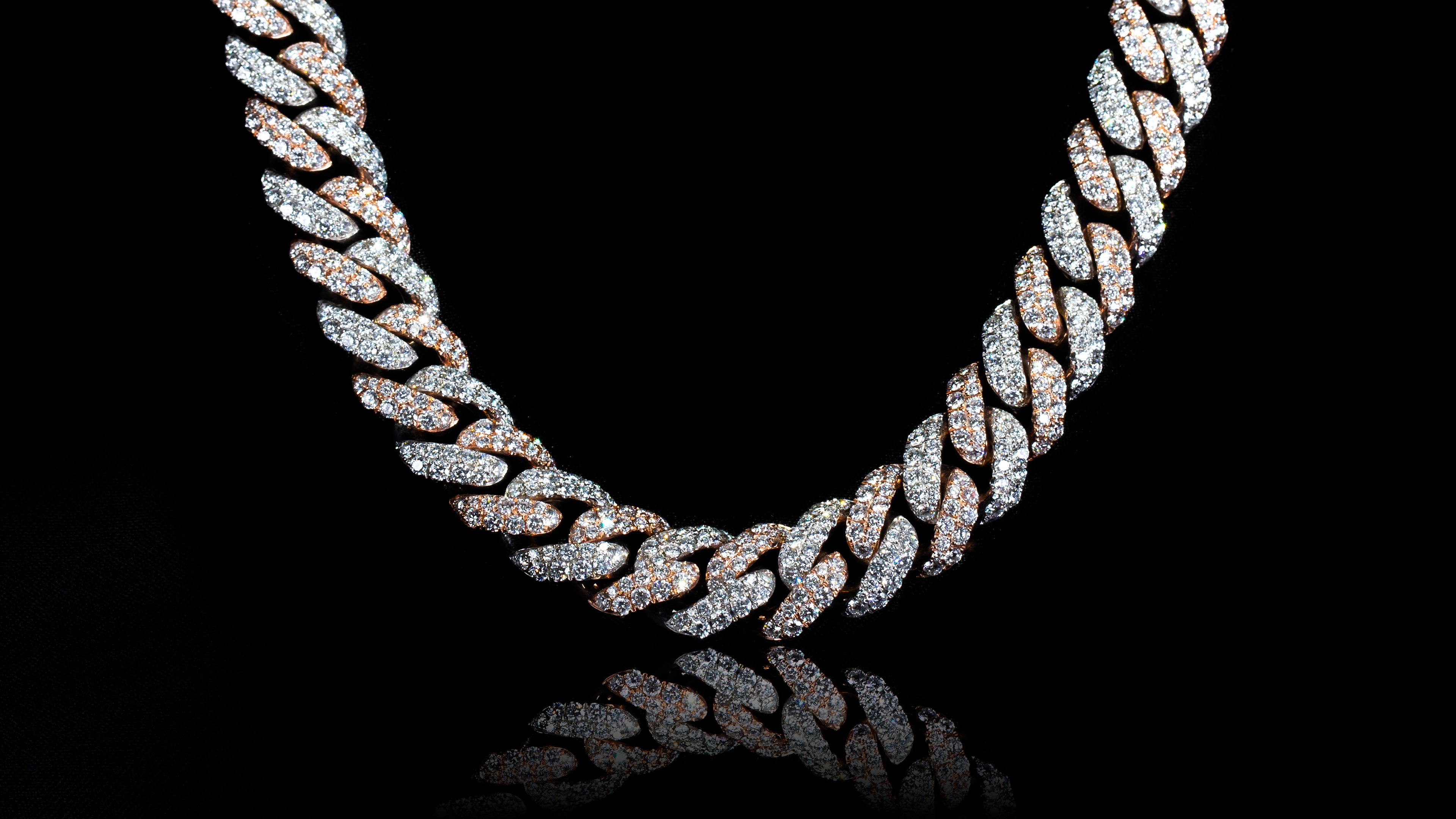 10K Two-Tone Gold ToranoMax Setting Diamond Cuban Link Chain